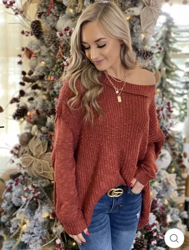 Lightweight off the shoulder sweater