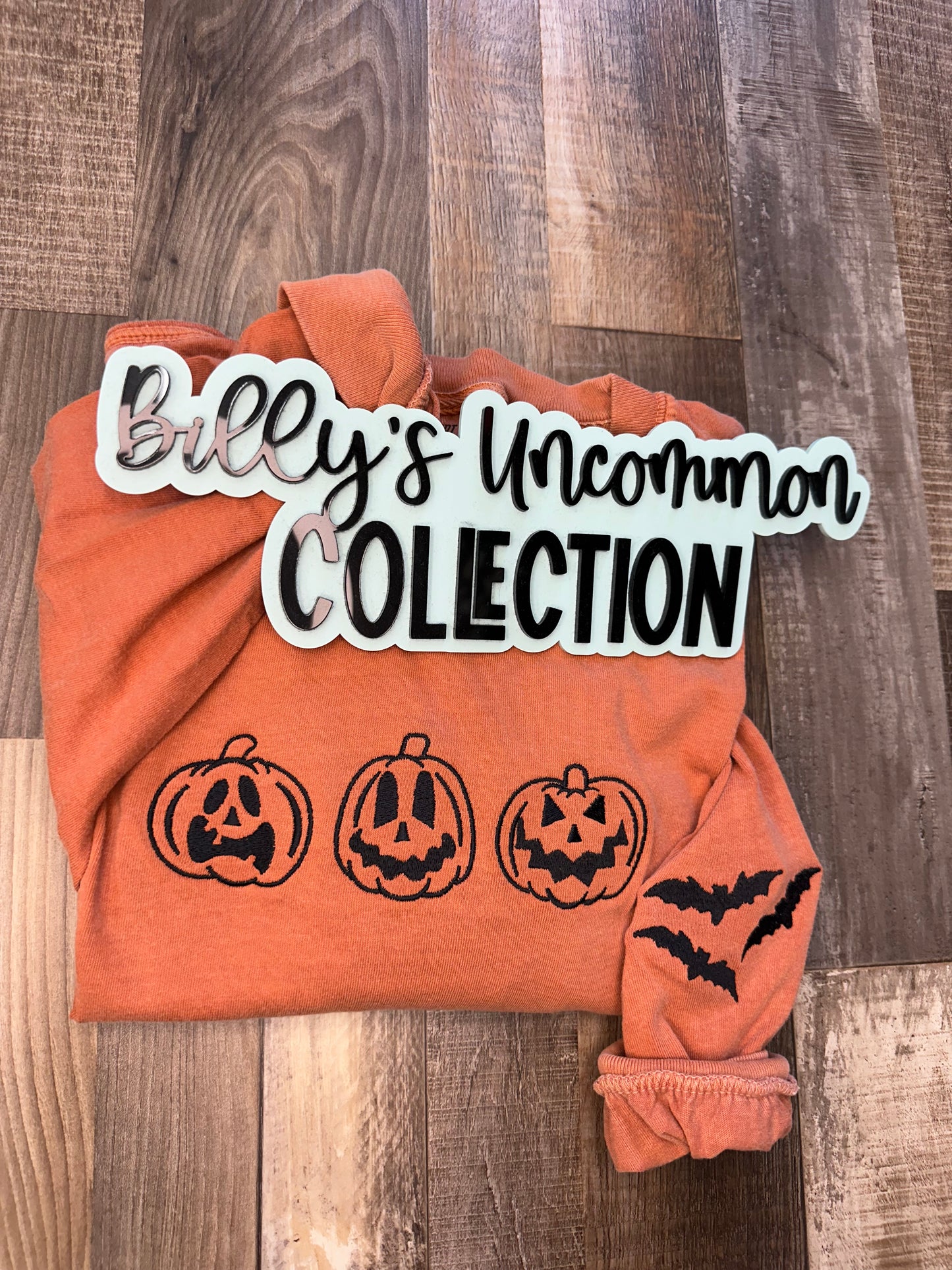 Embroidered Outline Pumpkin & Ghost Long sleeve