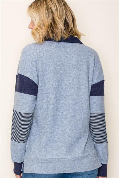 Prep Brushed Hacci Collared Top