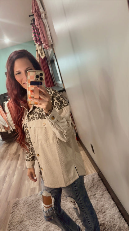LEOPARD CORDUROY SHACKET