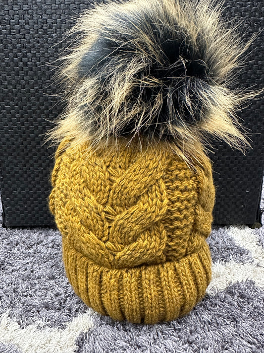 Faux Fur Pom Beanies
