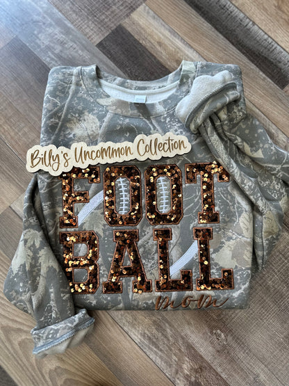 FOOT BALL Sequins Embroidered Tee & Sweatshirt