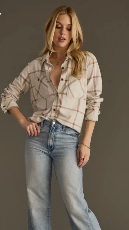 Beige & Brown Button Up (Copy)