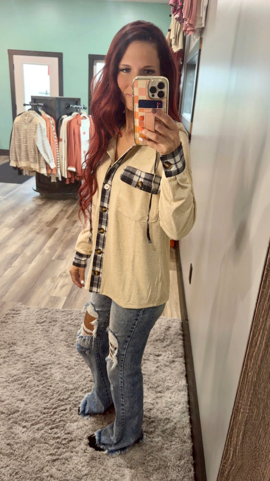 Plaid Patch Shacket