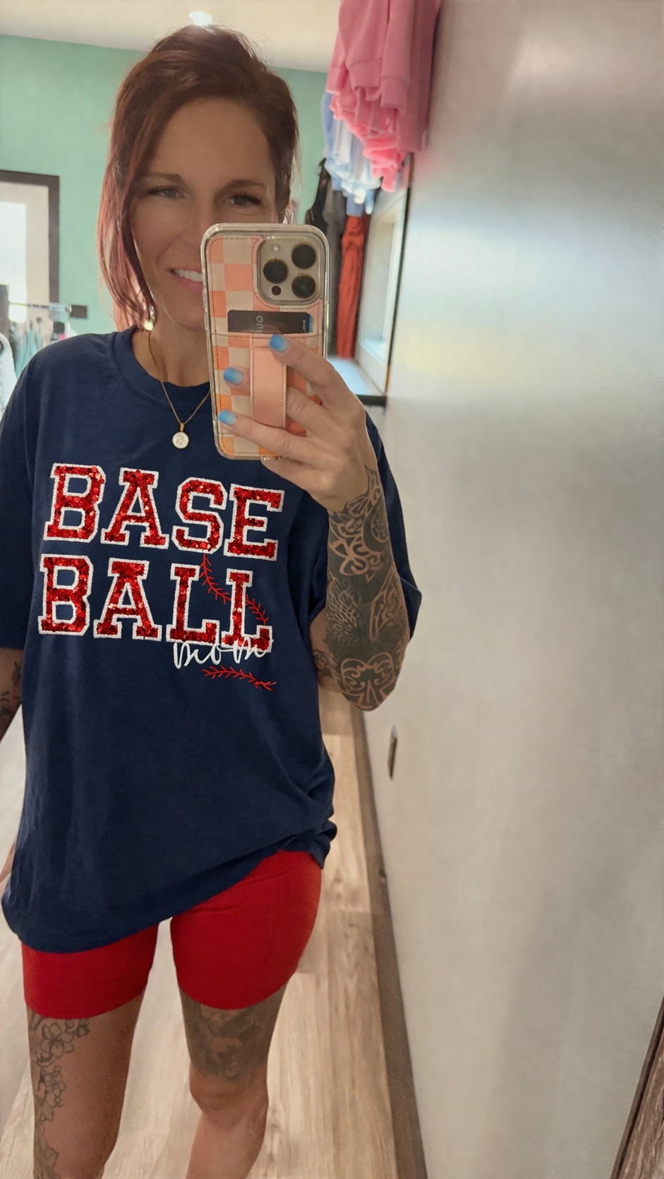 BASE & SOFT BALL Sequins Embroidered Tee & Sweatshirt