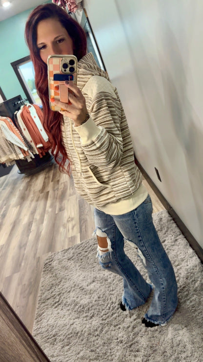 Striped Zip Up