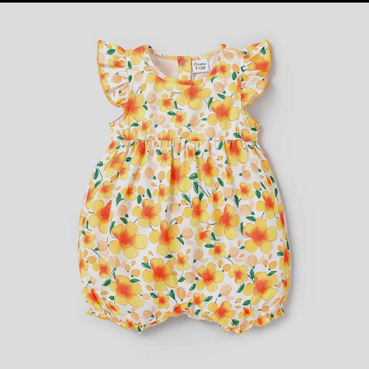 Floral Print Ruffle sleeve Romper
