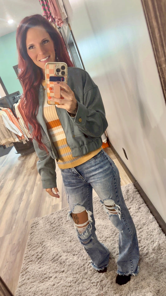 Suede bomber jacket