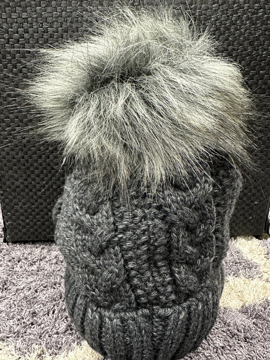 Faux Fur Pom Beanies