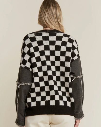 Check & Denim Sweater