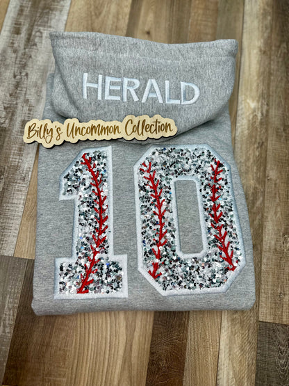 Embroidered Hood Sequins or No Sequins Number