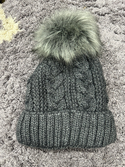 Faux Fur Pom Beanies