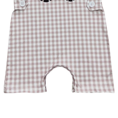 Tractor Khaki Checkered Summer Farm Overalls