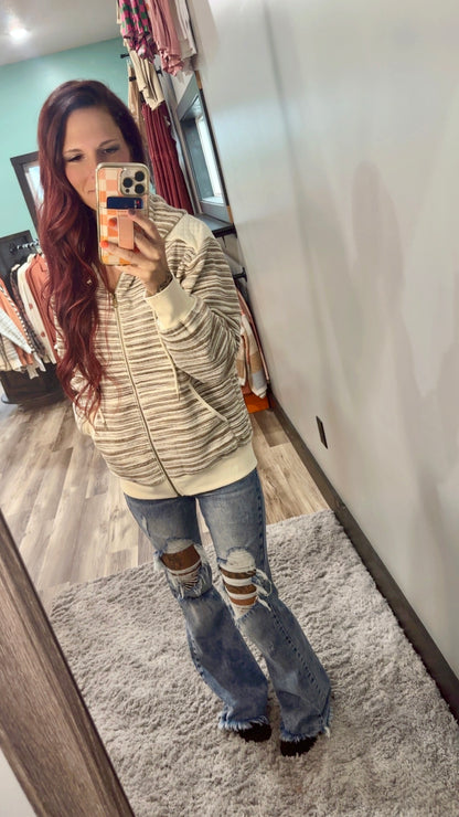 Striped Zip Up