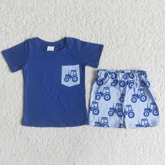 Dark Blue Tractor Set