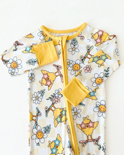 Easter Bamboo Skater Chick Zip Romper