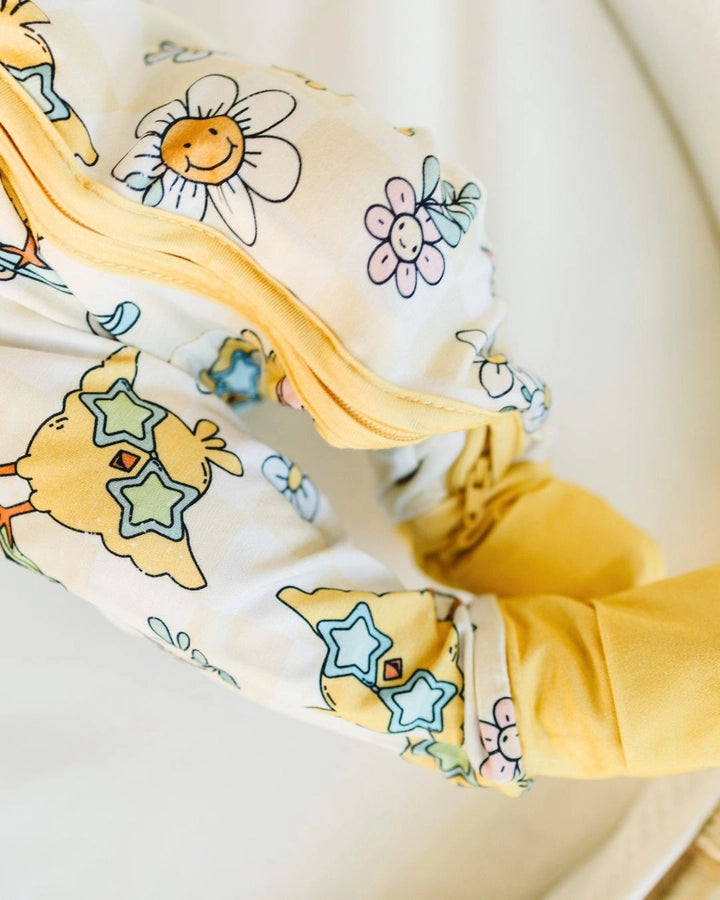 Easter Bamboo Skater Chick Zip Romper