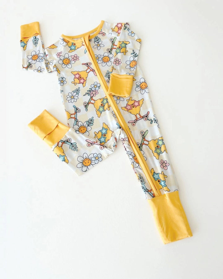 Easter Bamboo Skater Chick Zip Romper