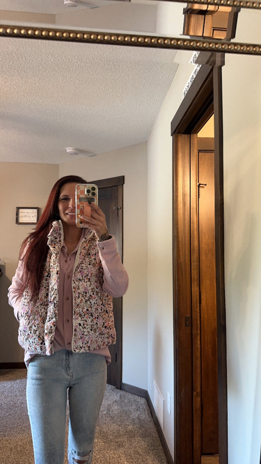 Multicolored Floral Vest