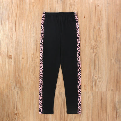 Fashionable Kid Girl Leopard & Color Block Set
