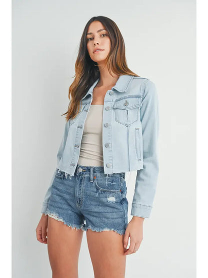 Light Demin Fray Jacket