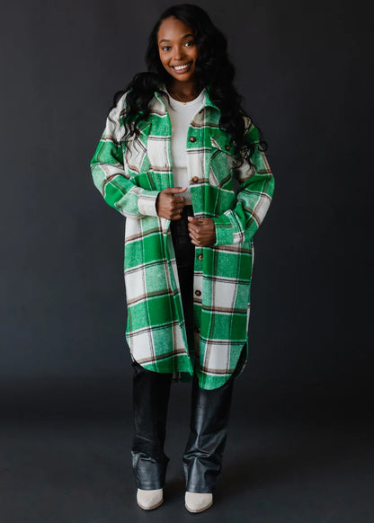 Daphne Plaid Long Flannel Jacket