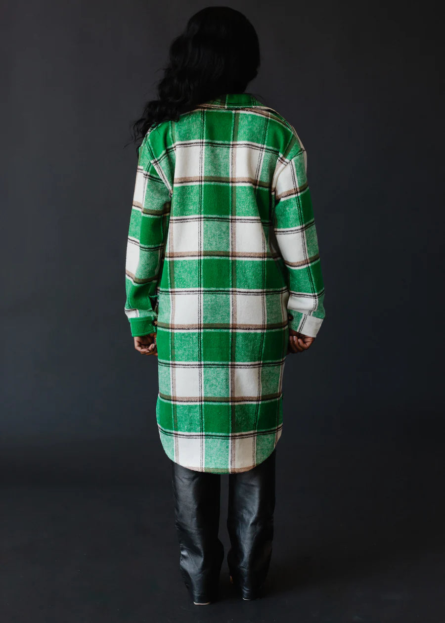 Daphne Plaid Long Flannel Jacket