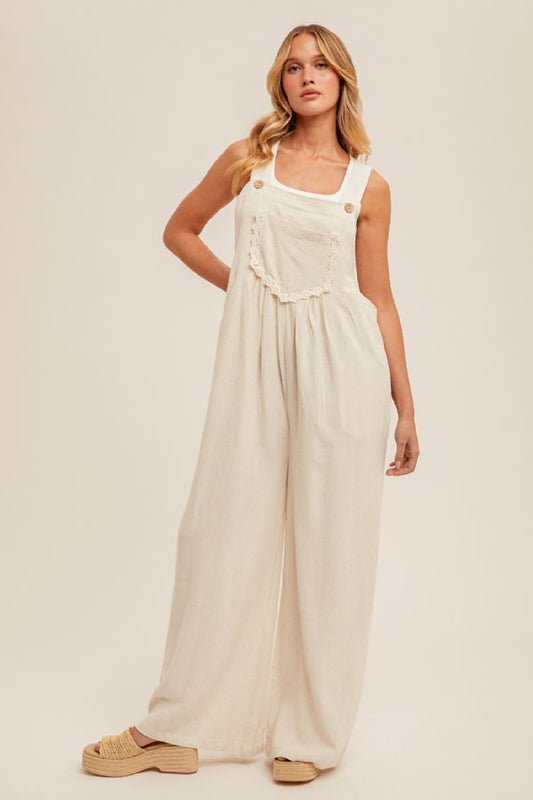 LINEN OVERALLS WIDE LEG