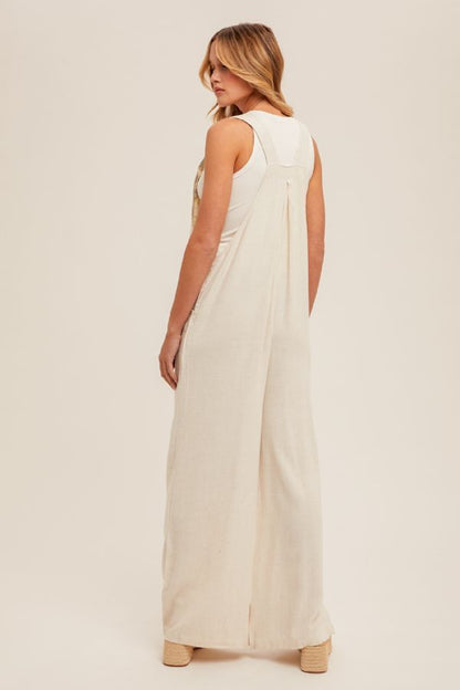 LINEN OVERALLS WIDE LEG