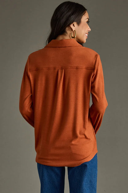 Mindi Super Soft Button Up - Rust