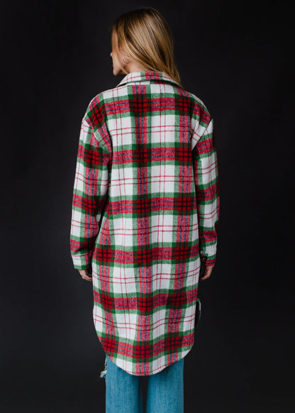 PIPER PLAID LONG FLANNEL JACKET
