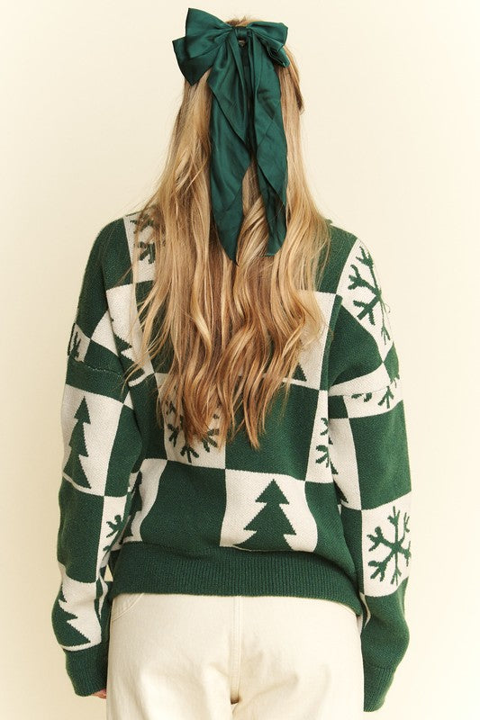 Tree & Snow Flake Christmas Sweater