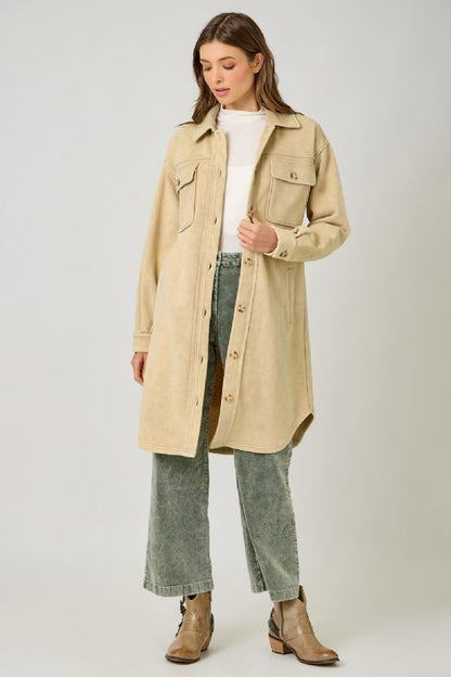 WASHED TERRY LONG JACKET